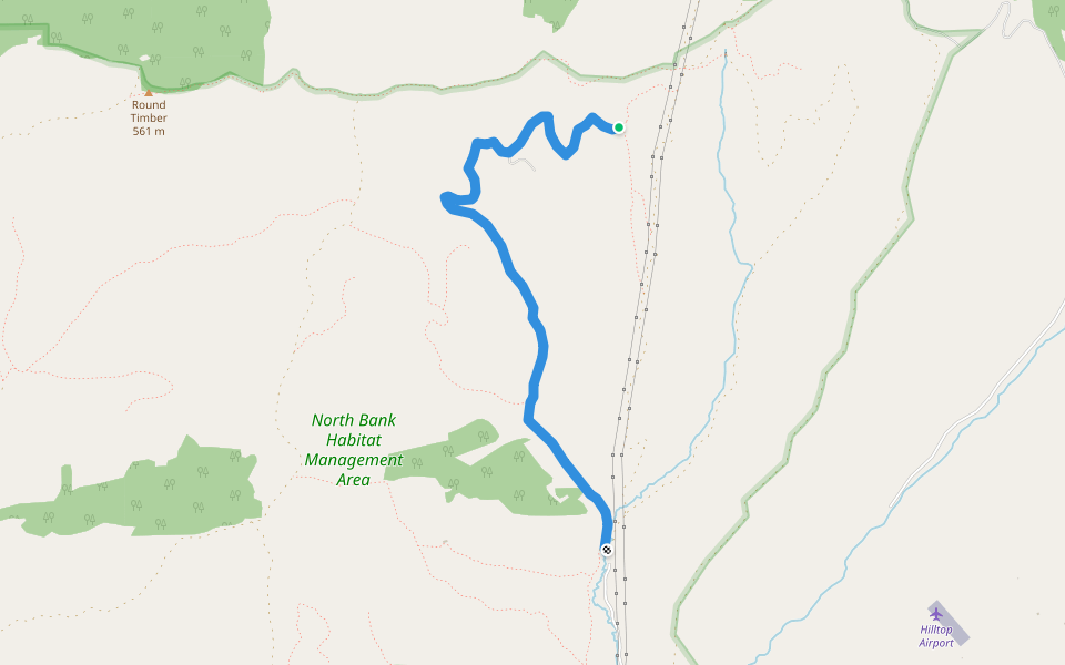 Soggy Bottoms Road walking route map in Sutherlin
