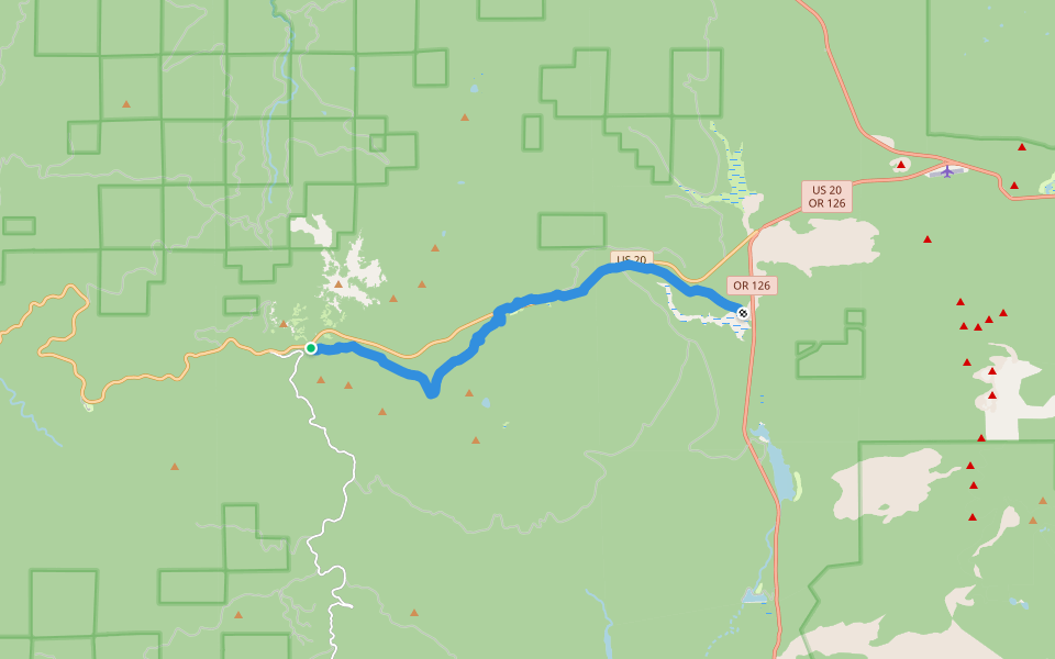 Santiam Wagon Road Trail (#3413) walking route map in Upper Soda