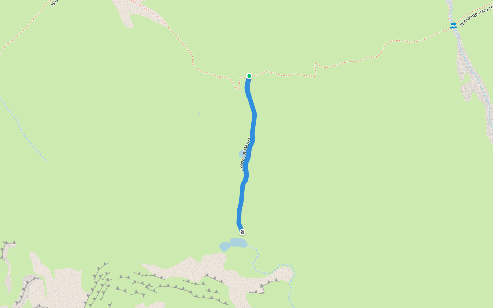 к озеру 8 Марта walking route map in Chigursana