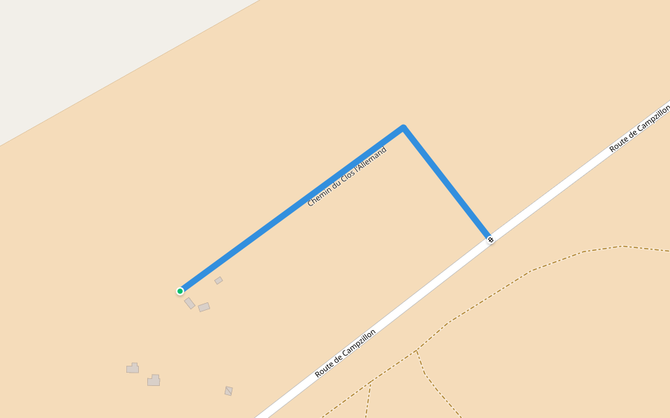 Chemin du Clos l'Allemand walking route map in Mesquer