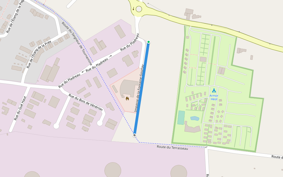 Impasse de la Fontaine Gourlay walking route map in Piriac-sur-Mer