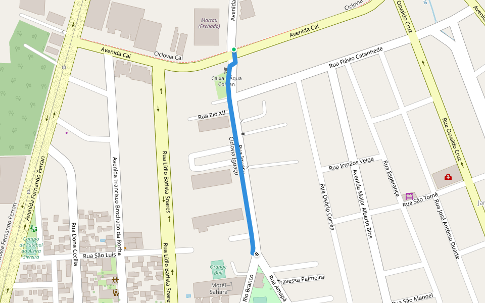 Ciclovia Iguaçu walking route map in Cachoeirinha