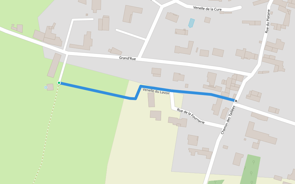 Venelle du Lavoir walking route map in Azay-le-Brûlé