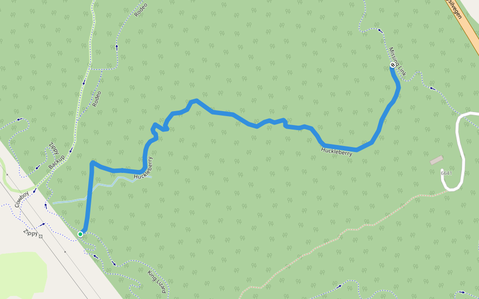 Huckleberry walking route map in Innbygda