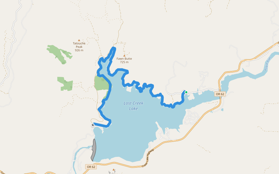 Rogue River Trail walking route map in Prospect