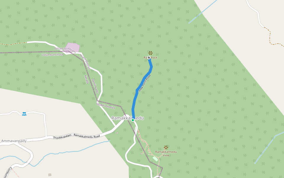 View Point Road walking route map in Kombai RF