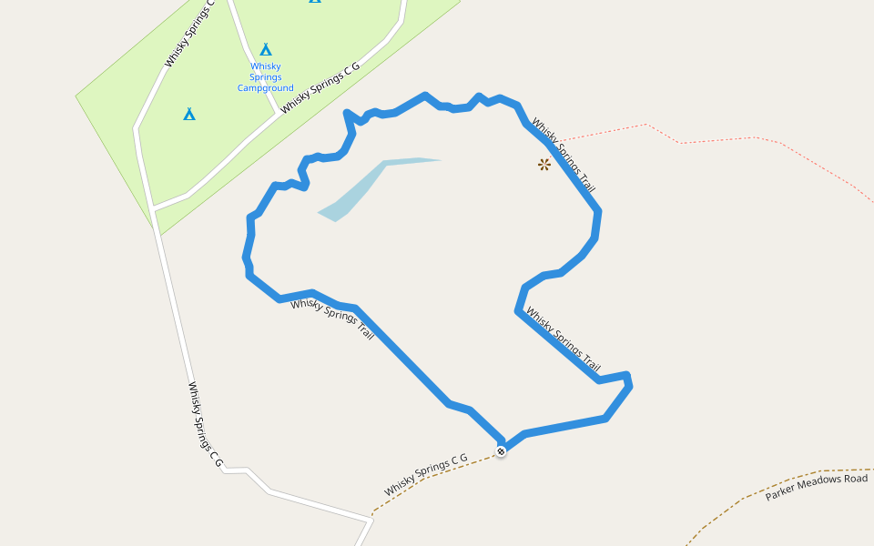 Whisky Springs Trail walking route map in Butte Falls
