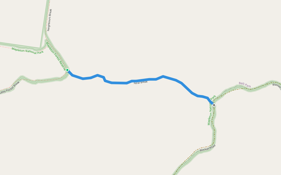 Feral Break walking route map in Belli Park