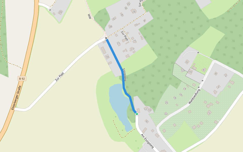 Essigsteig walking route map in Plauen