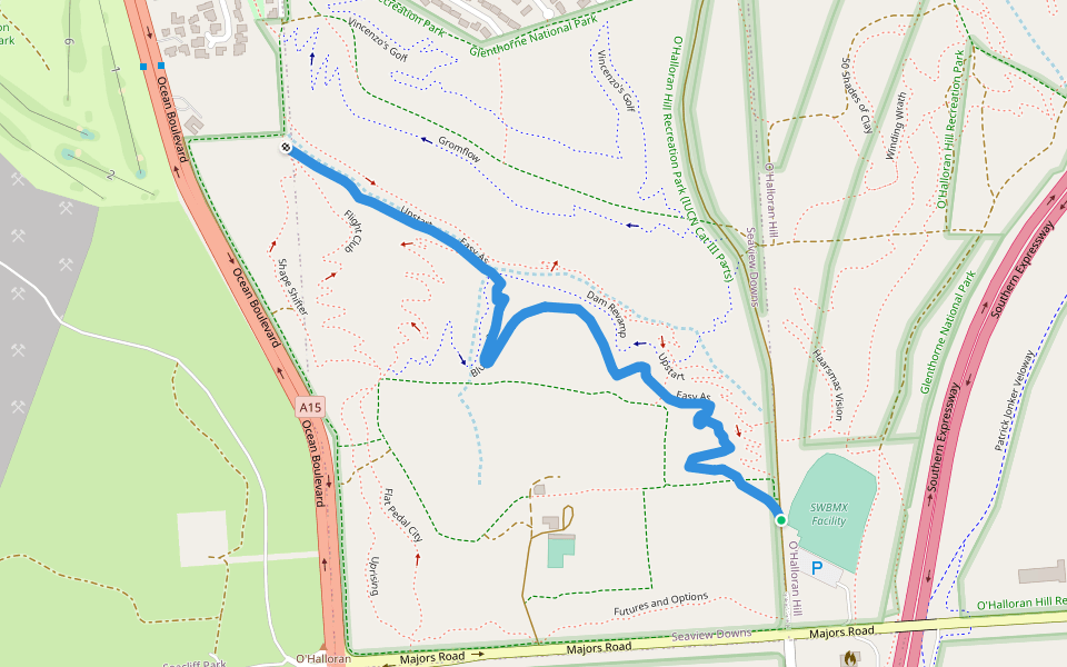 Easy As walking route map in O'Halloran Hill