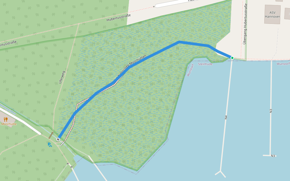 Verbindungssteg Moorhütten walking route map in Neustadt am Rübenberge