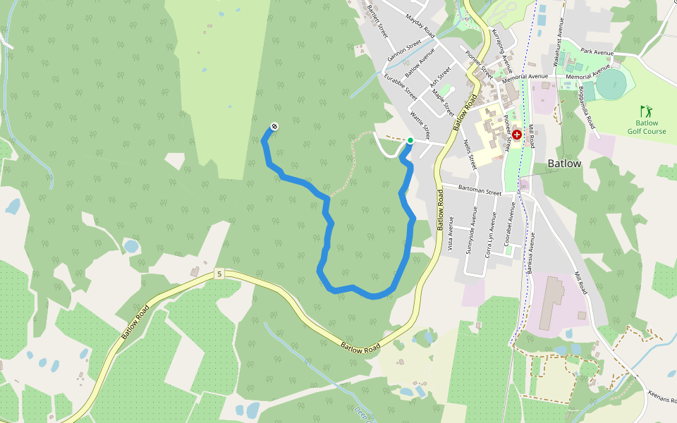 Old Gold Mine Walking Trail walking route map in Batlow