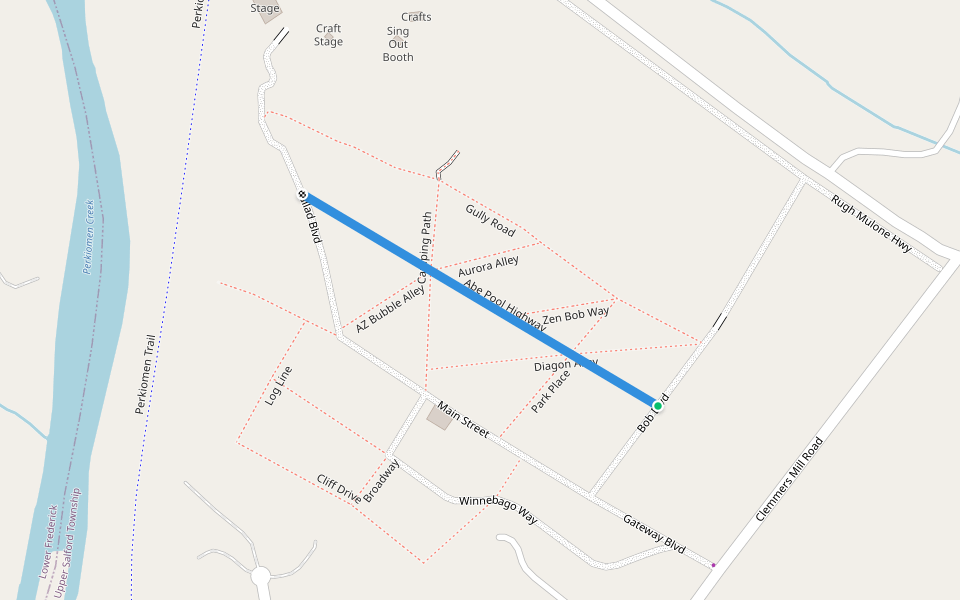 Abe Pool Highway walking route map in Schwenksville