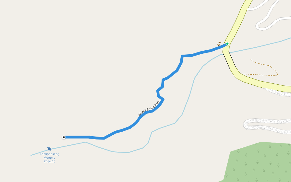 Mavri Spilia Path walking route map in Prousos