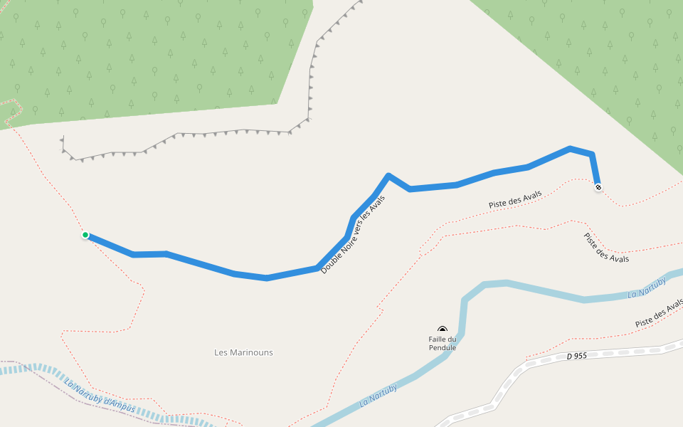Double Noire vers les Avals walking route map in Châteaudouble