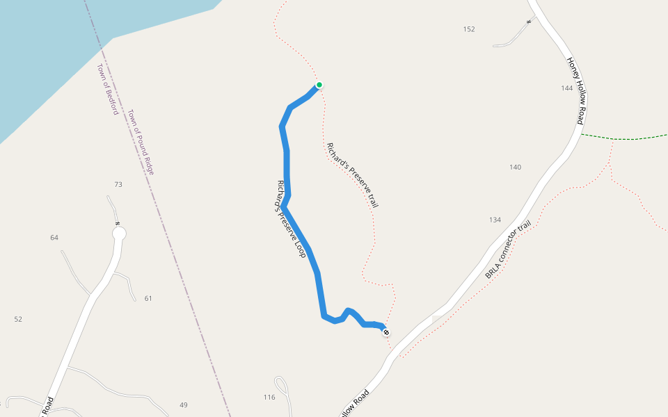 Richard's Preserve Loop walking route map in Pound Ridge