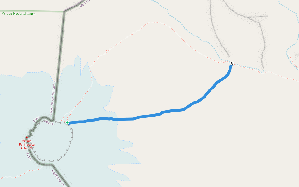 Descent walking route map in Oruro