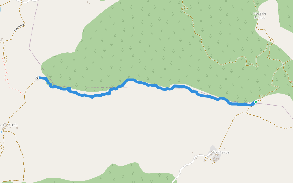 Sendero Casulla walking route map in San Agustín