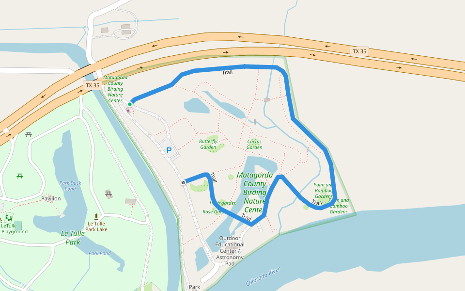 Trail walking route map in Bay City