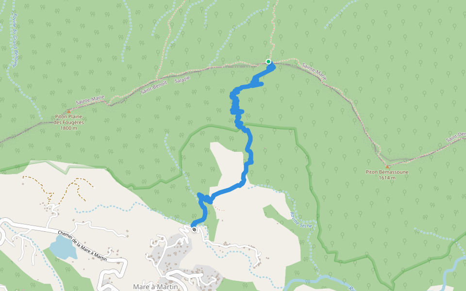 Sentier Bé Cabot walking route map in Sainte-Marie