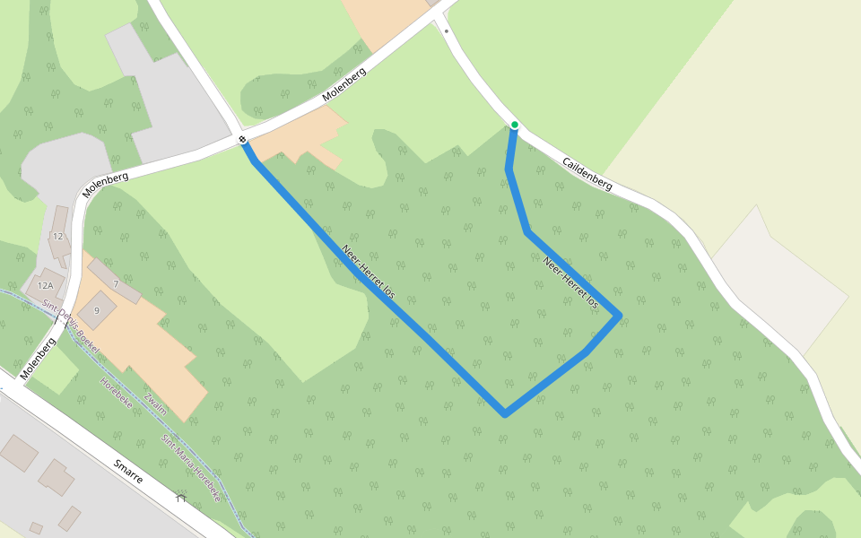 Neer-Herret los walking route map in Horebeke