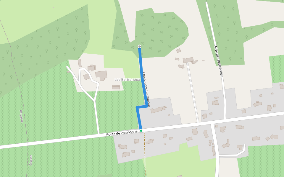 Chemin des Bertranoux walking route map in Creysse