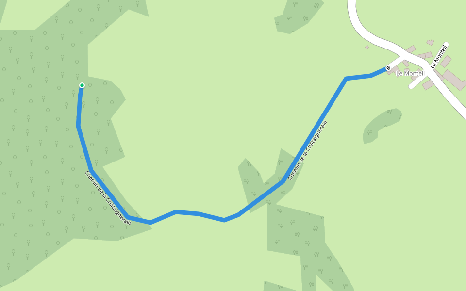 Chemin de la Châtaigneraie walking route map in Saint-Marc-à-Frongier