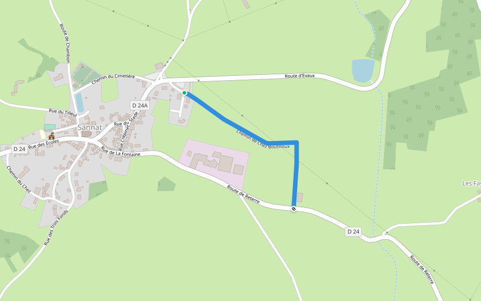 Chemin de Chez Boutilloux walking route map in Sannat