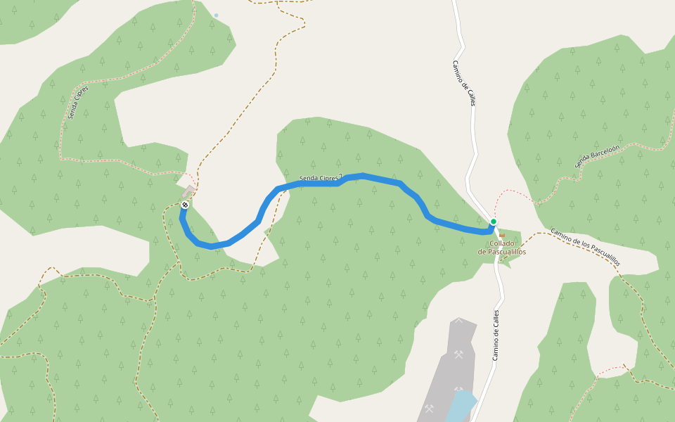 Senda Cipres 2 walking route map in Calles