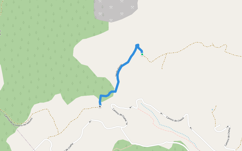 Senda Aljezar walking route map in Higueruelas