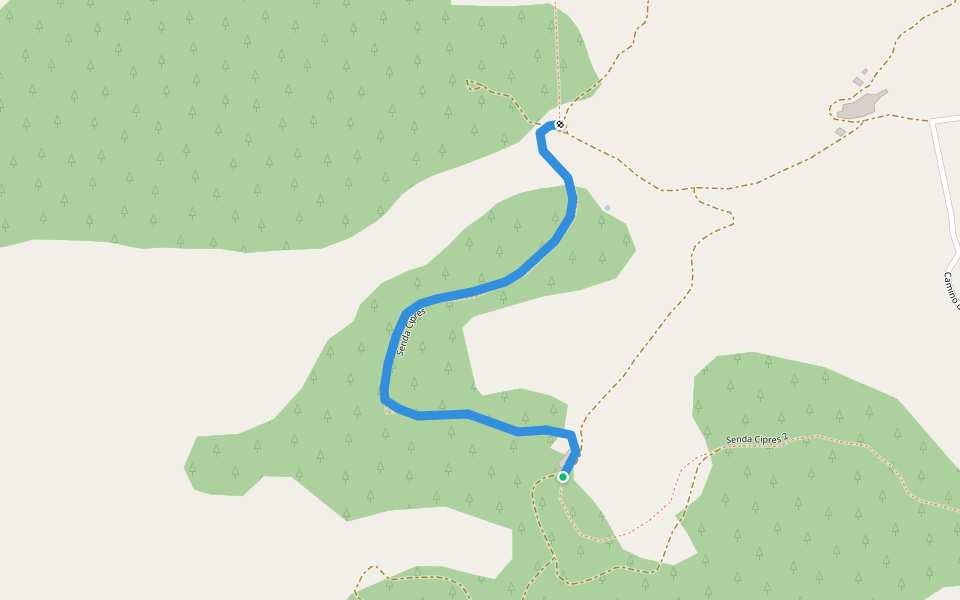 Senda Cipres walking route map in Calles