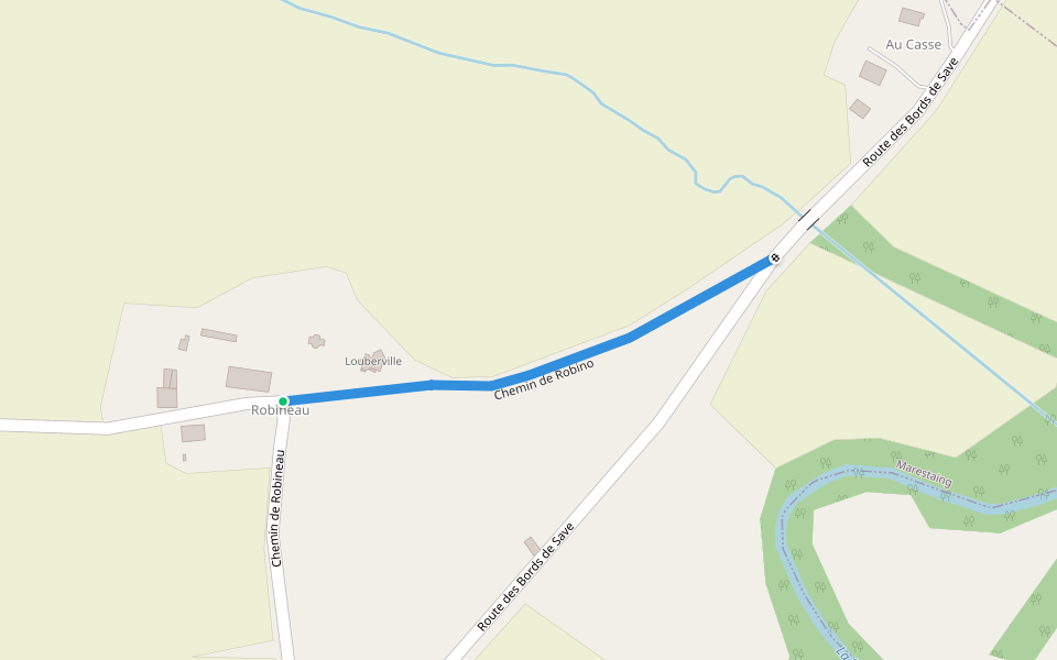 Chemin de Robino walking route map in Marestaing