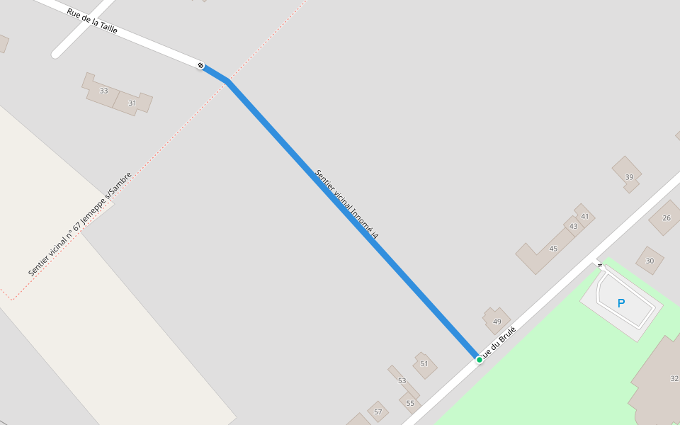 Sentier vicinal Innomé i4 walking route map in Jemeppe-sur-Sambre