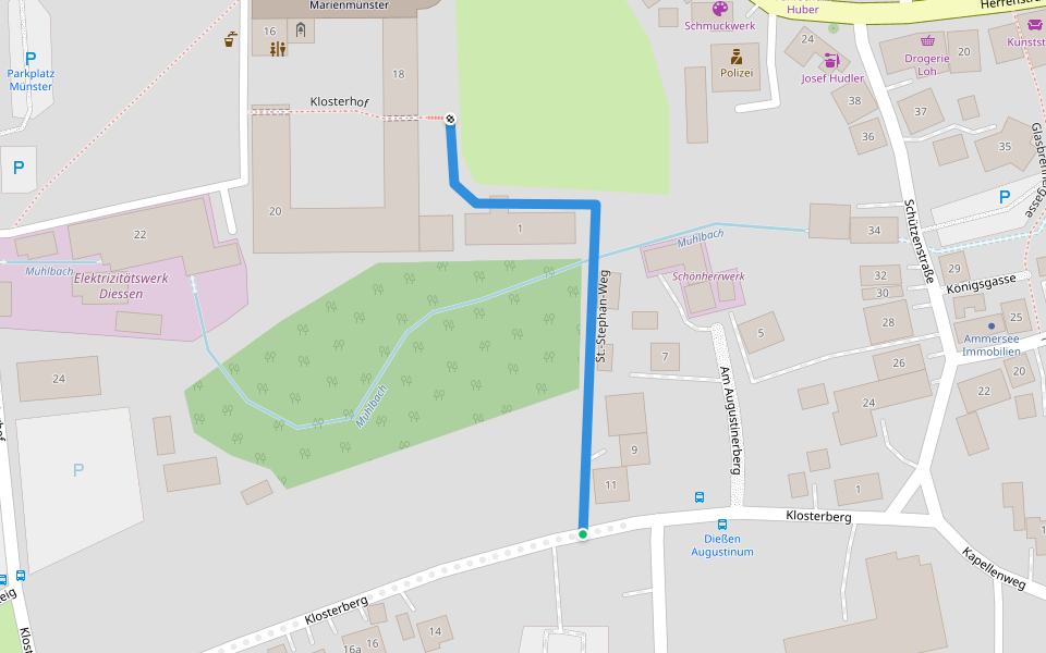 St.-Stephan-Weg walking route map in Dießen am Ammersee