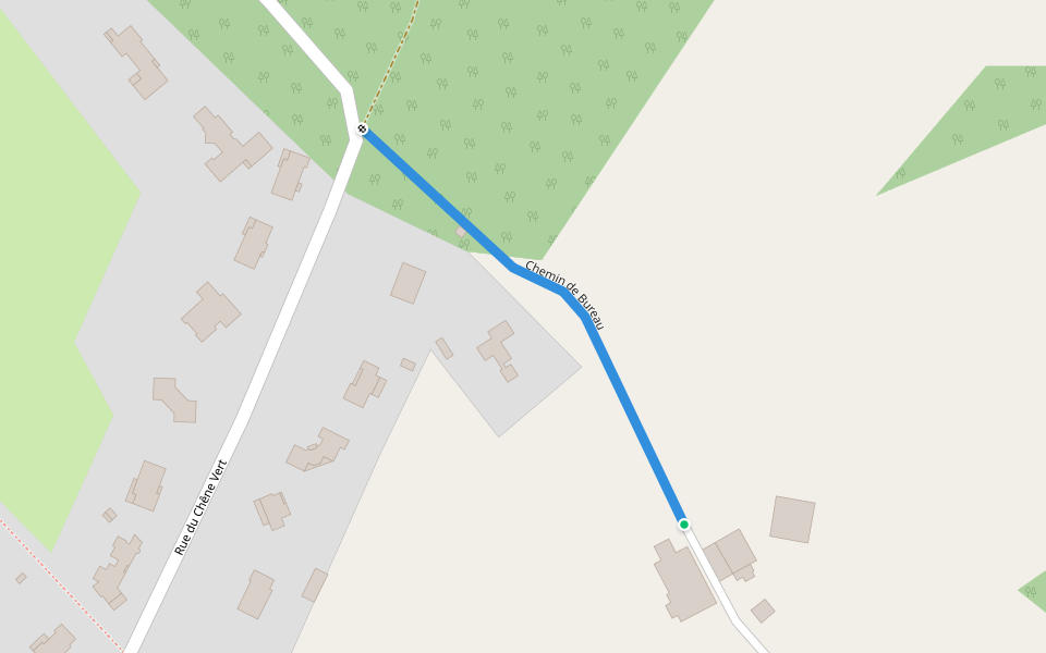 Chemin de Bureau walking route map in Champcevinel