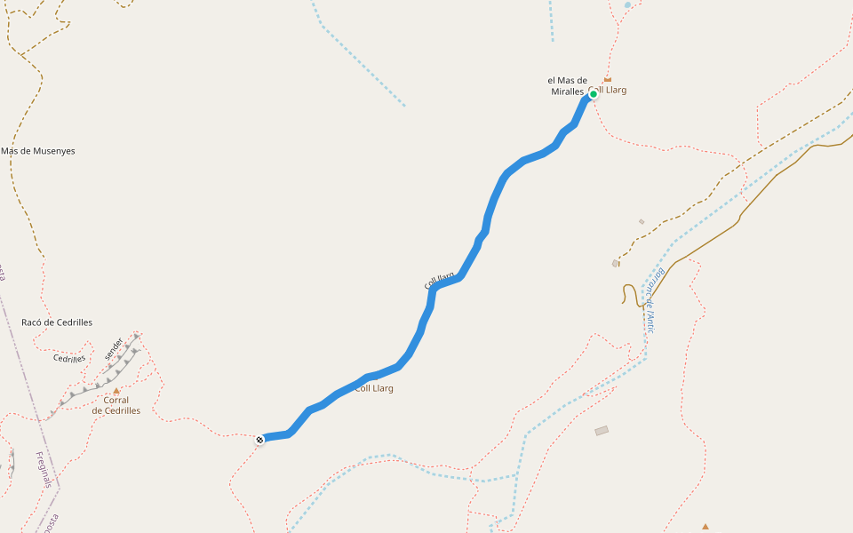 Coll llarg walking route map in Amposta