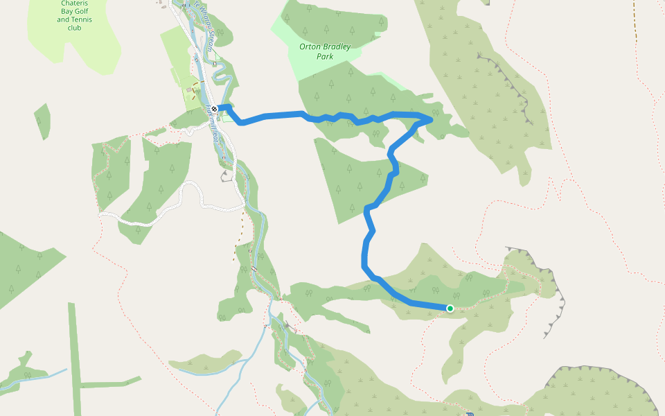 Hunter Gully Track walking route map in Charteris Bay