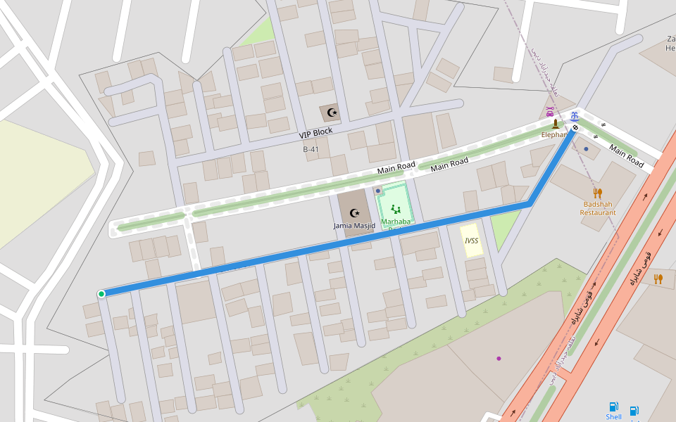Park Street walking route map in Hyderabad