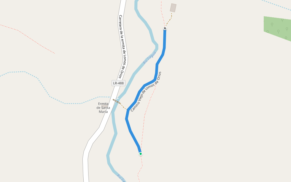 Camino Viejo de Lomos de Orios walking route map in Villoslada de Cameros