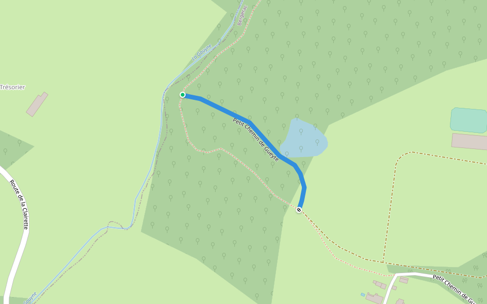 Petit Chemin de Gueyte walking route map in Ginestet