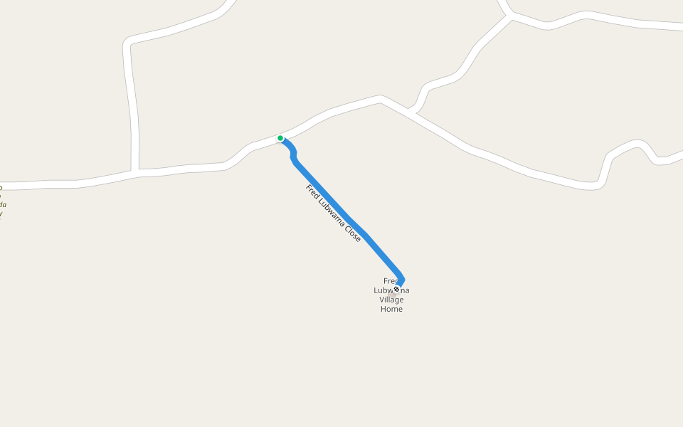 Fred Lubwama Close walking route map in Nakifuma