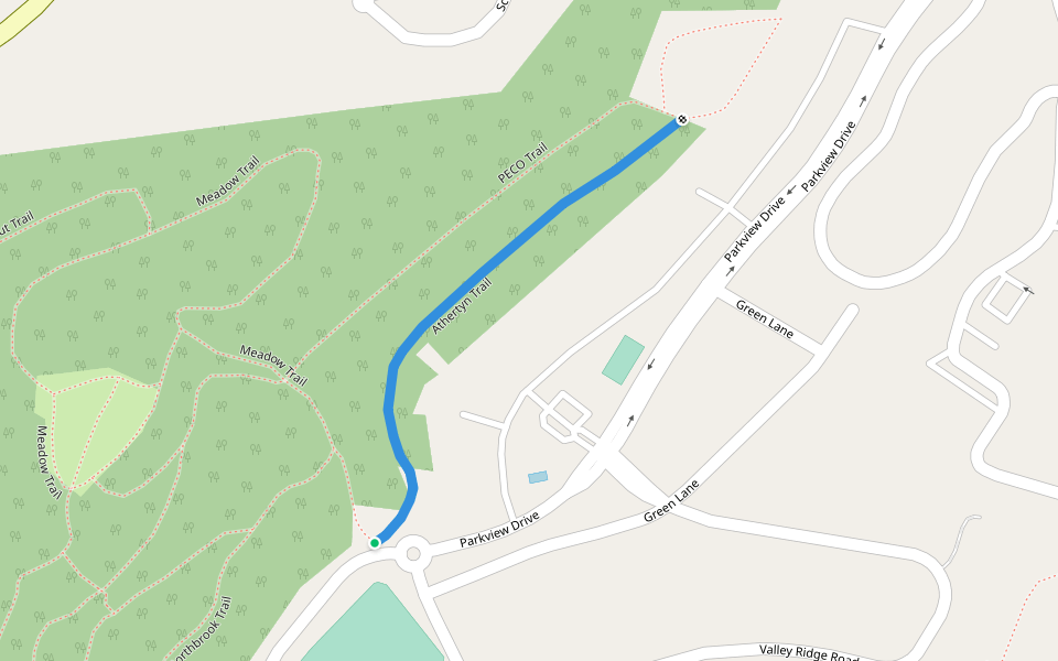Athertyn Trail walking route map in Haverford