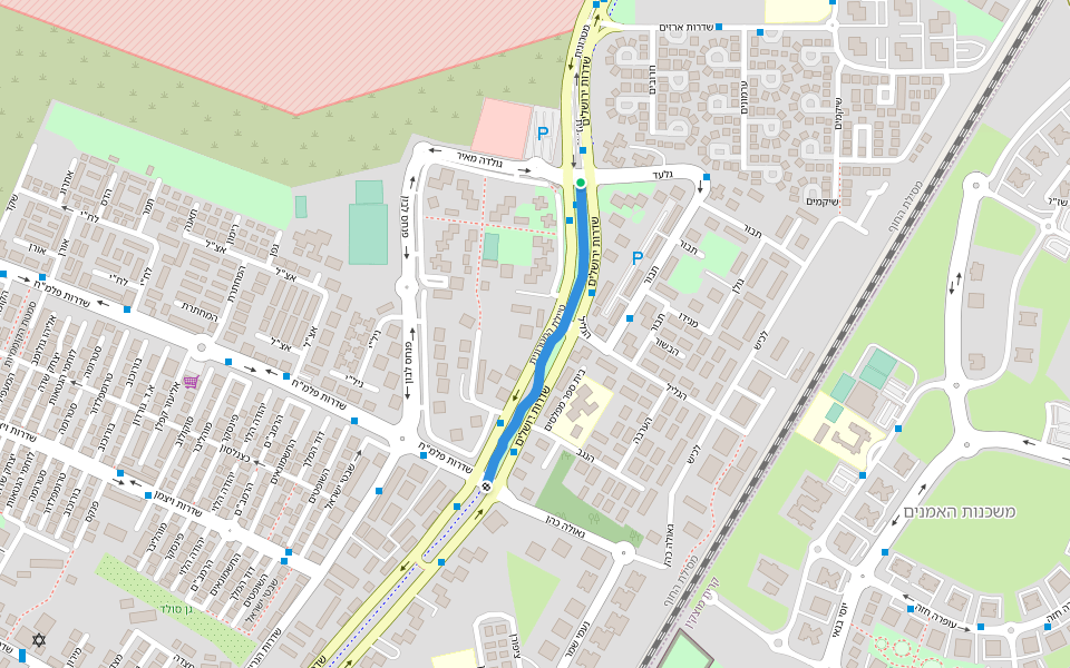 טיילת המטרונית walking route map in Kiryat Yam