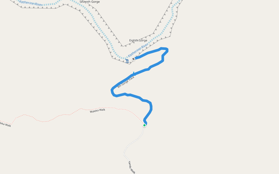 8th Gorge Track walking route map in Nitmiluk