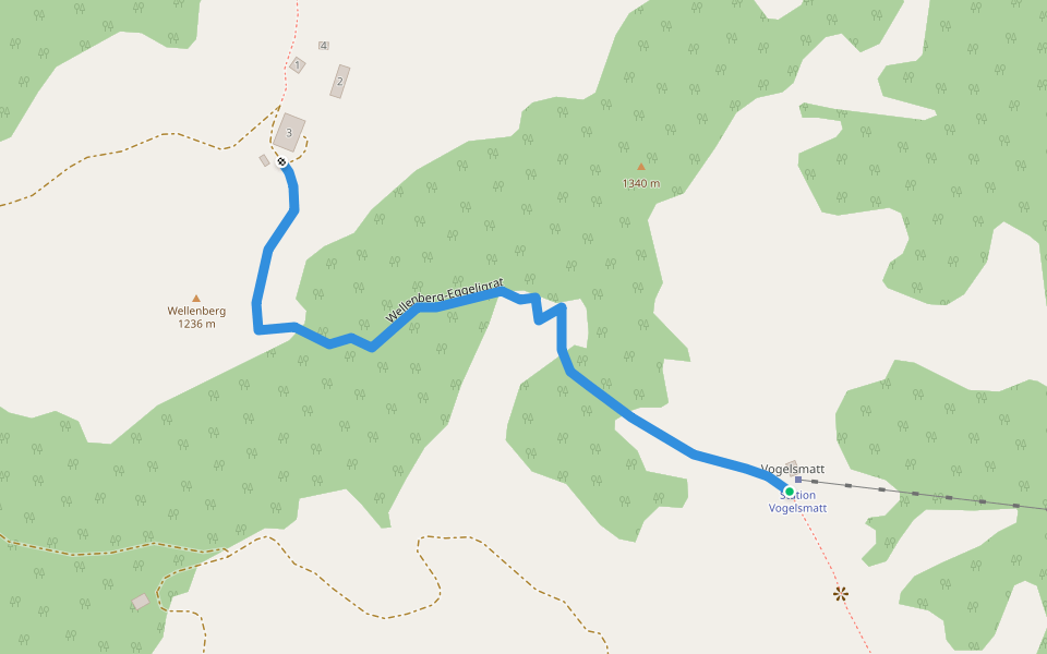 Wellenberg-Eggeligrat walking route map in Engelberg