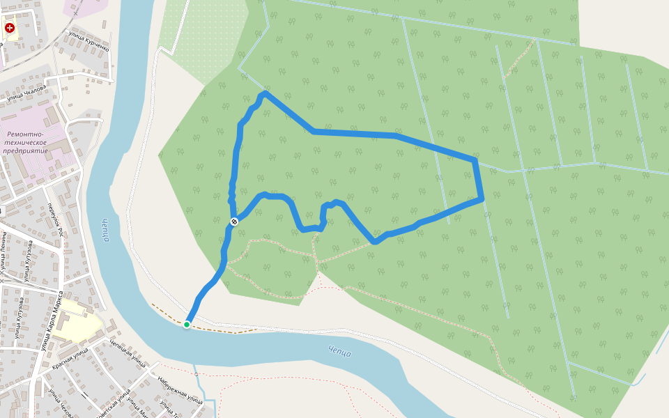 тропа здоровья walking route map in Balezino