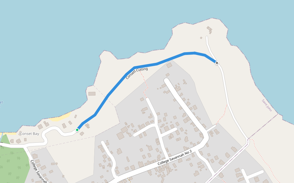 Consett Cutting walking route map in Saint Marks
