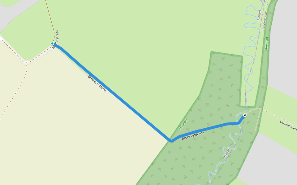 Broekveldrede walking route map in Denderleeuw