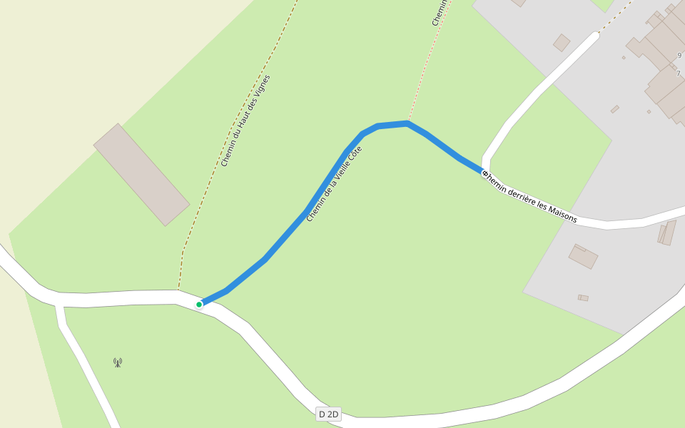 Chemin de la Vieille Côte walking route map in Flainval