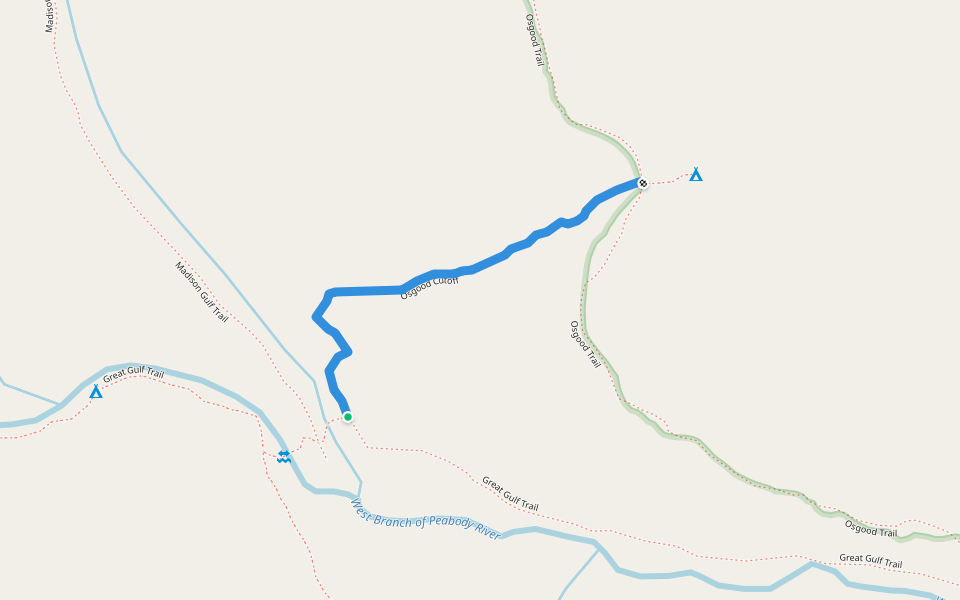 Osgood Cutoff walking route map in Randolph